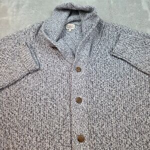 Faherty Cotton Cashmere Shawl Collar Cardigan Sweater Mens XL Grey Marled